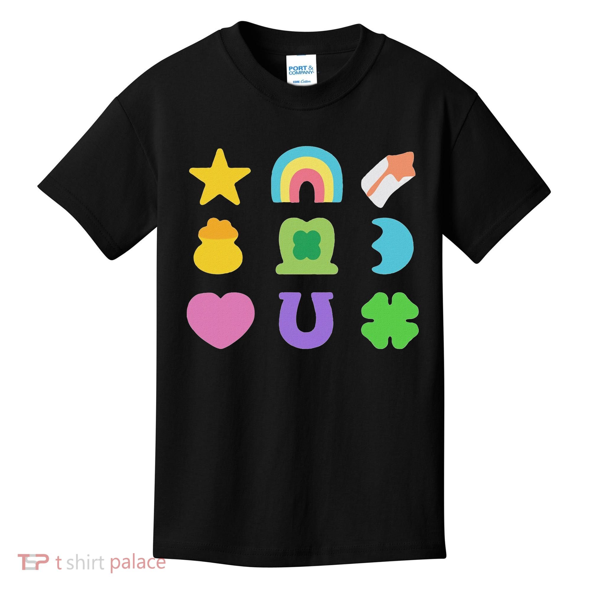 Lucky Cereal Marshmallow Shapes Magically Charms Delicious Kids T-Shirt