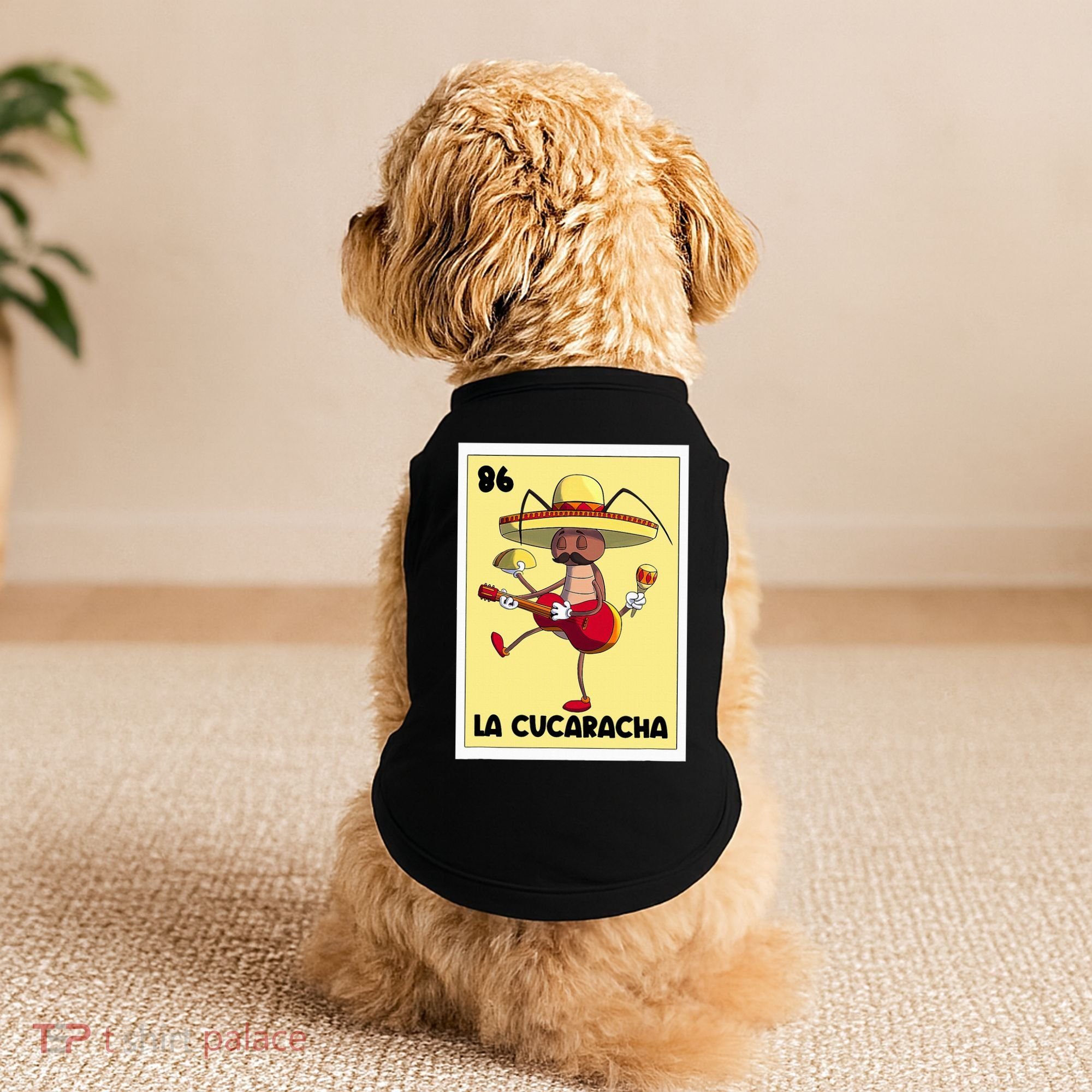 La Cucaracha Mexican Bingo Card Cockroach With Taco & Beer Doggie Tank