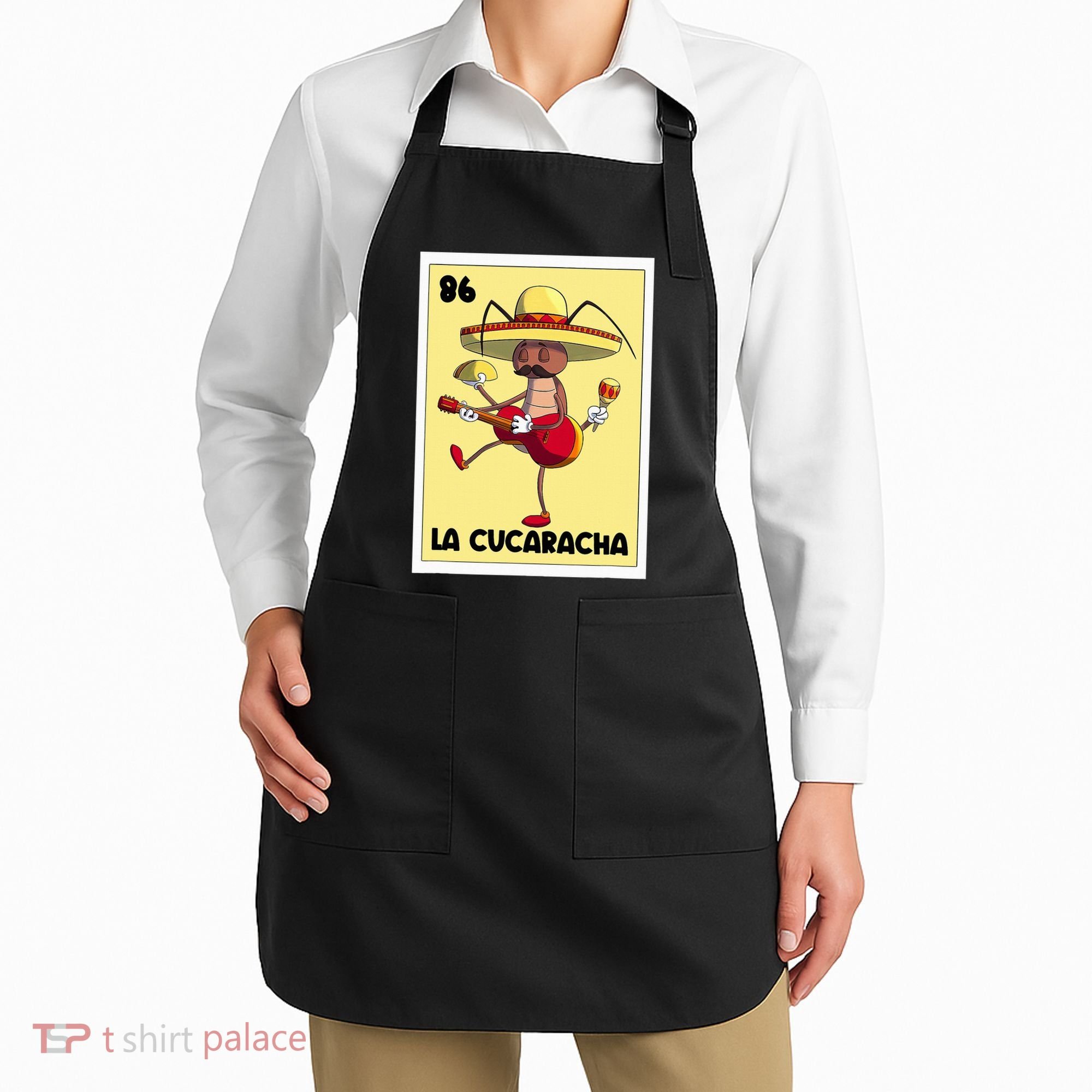 La Cucaracha Mexican Bingo Card Cockroach With Taco & Beer Apron