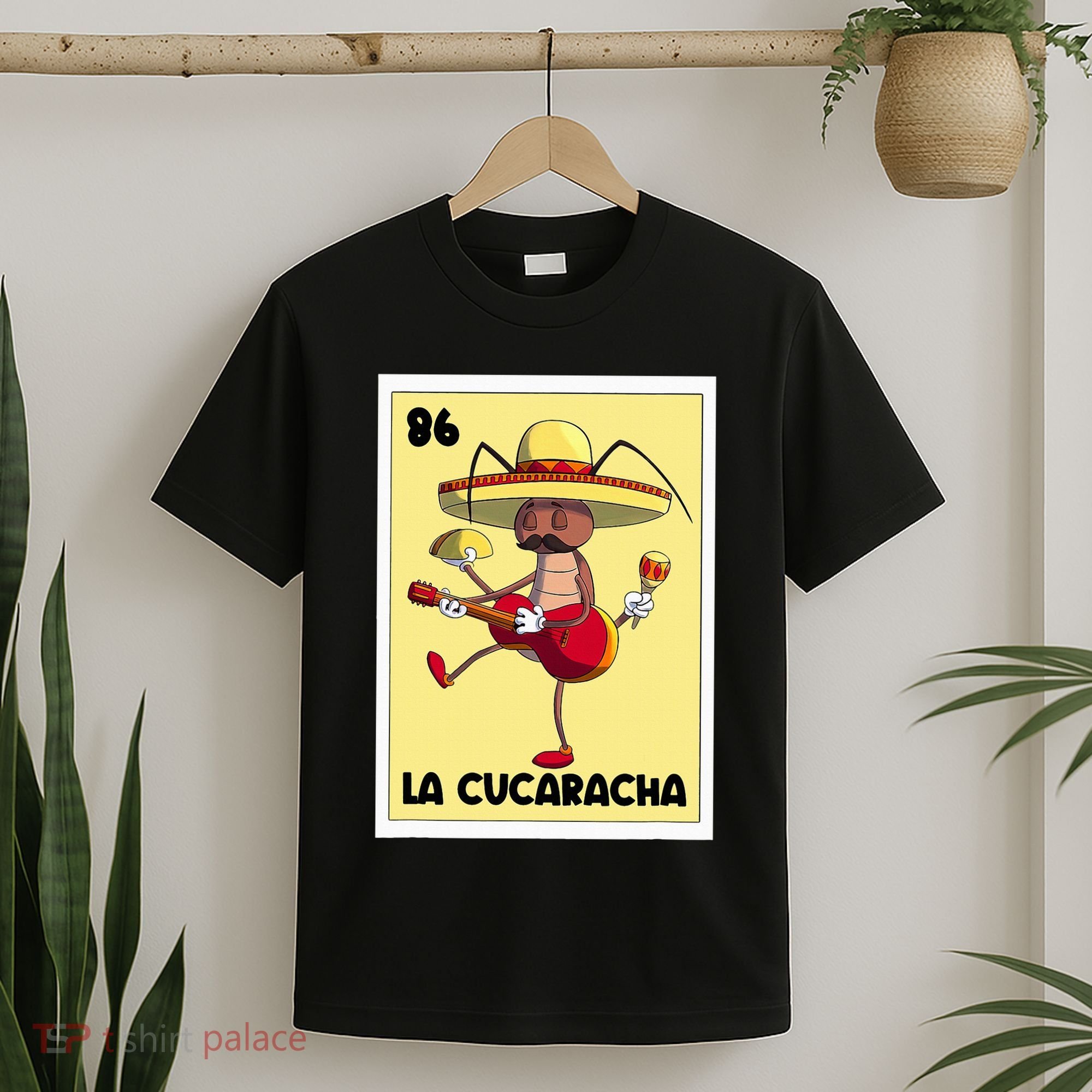 La Cucaracha Mexican Bingo Card Cockroach With Taco & Beer T-Shirt