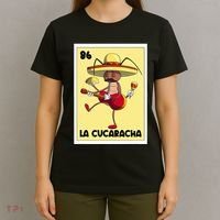 La Cucaracha Mexican Bingo Card Cockroach With Taco & Beer T-Shirt thumb 4