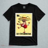 La Cucaracha Mexican Bingo Card Cockroach With Taco & Beer T-Shirt thumb 5