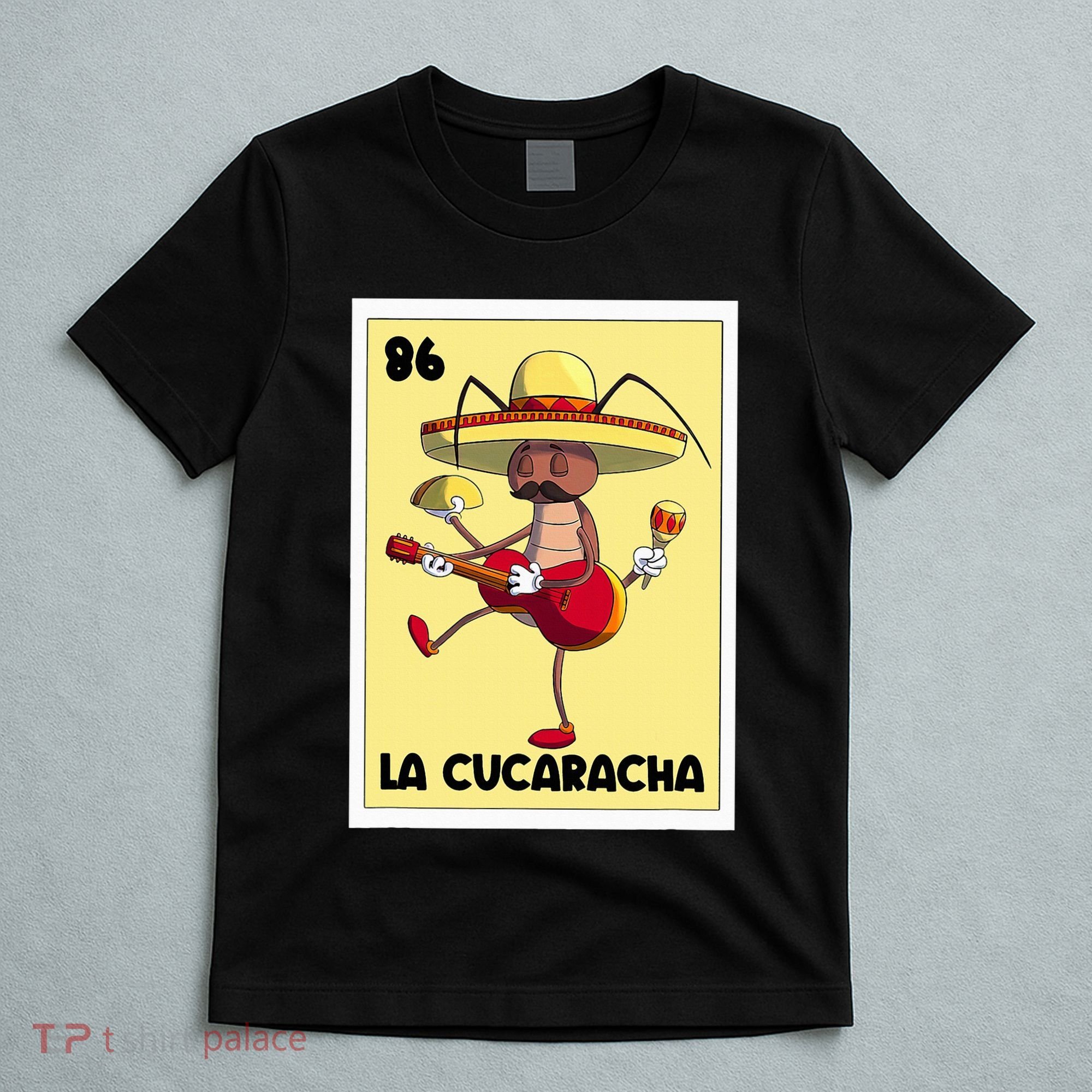 La Cucaracha Mexican Bingo Card Cockroach With Taco & Beer T-Shirt