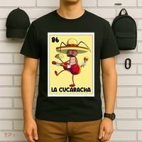 La Cucaracha Mexican Bingo Card Cockroach With Taco & Beer T-Shirt thumb 6