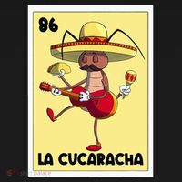 La Cucaracha Mexican Bingo Card Cockroach With Taco & Beer Women's Hoodie thumb 2