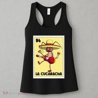 La Cucaracha Mexican Bingo Card Cockroach With Taco & Beer Women's Tank Top thumb 3