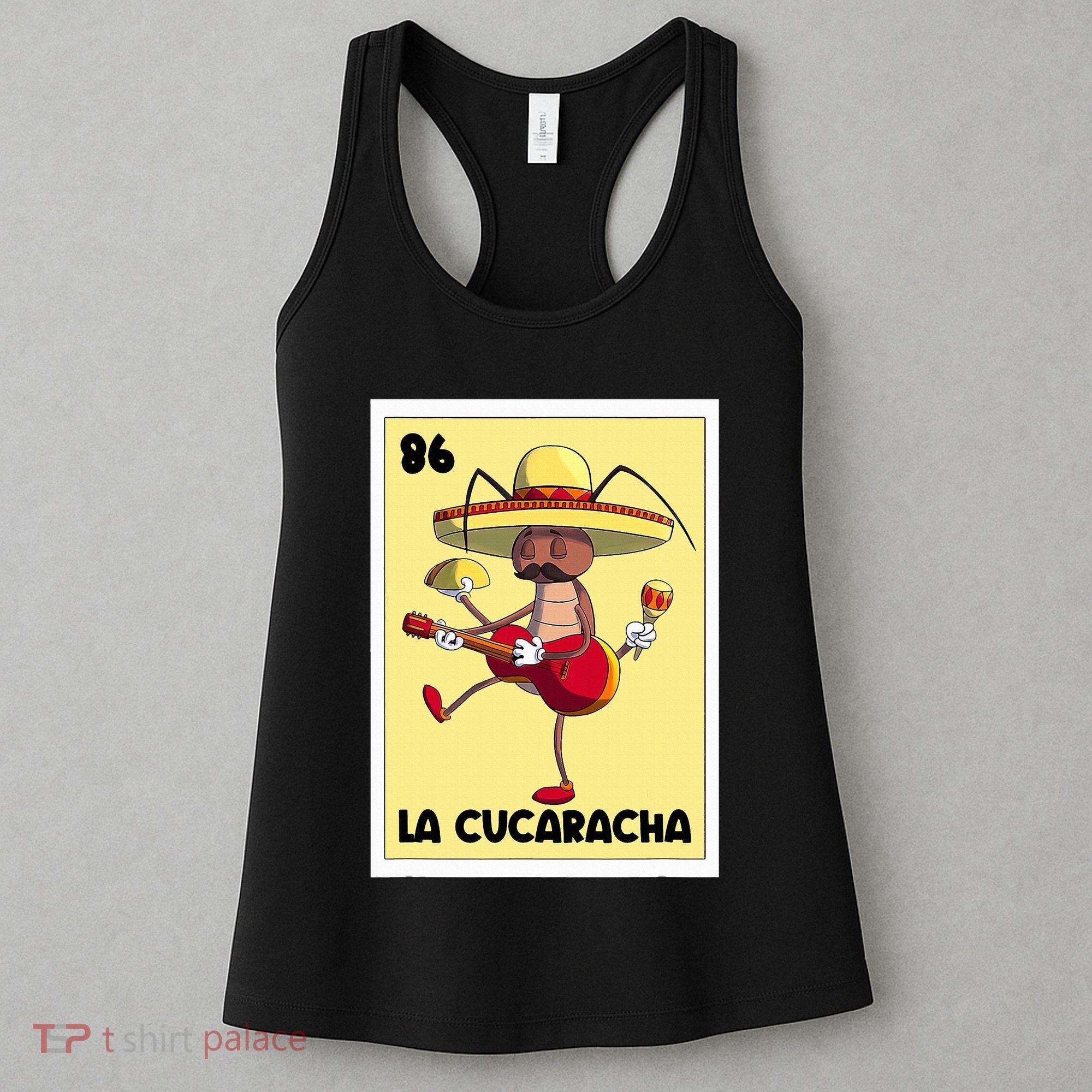 La Cucaracha Mexican Bingo Card Cockroach With Taco & Beer Women's Tank Top