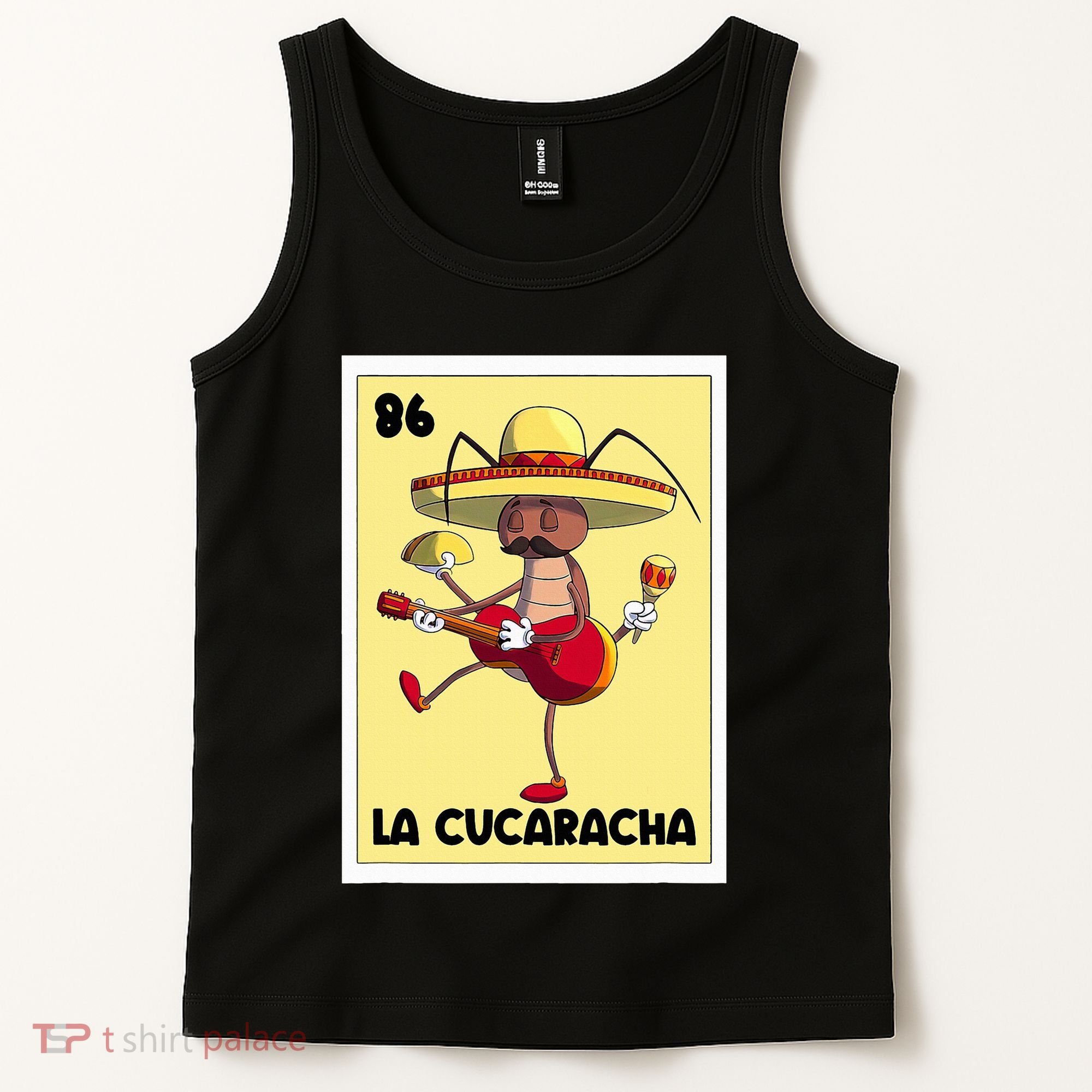 La Cucaracha Mexican Bingo Card Cockroach With Taco & Beer Tank Top