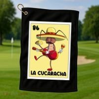 La Cucaracha Mexican Bingo Card Cockroach With Taco & Beer Golf Towel thumb 1