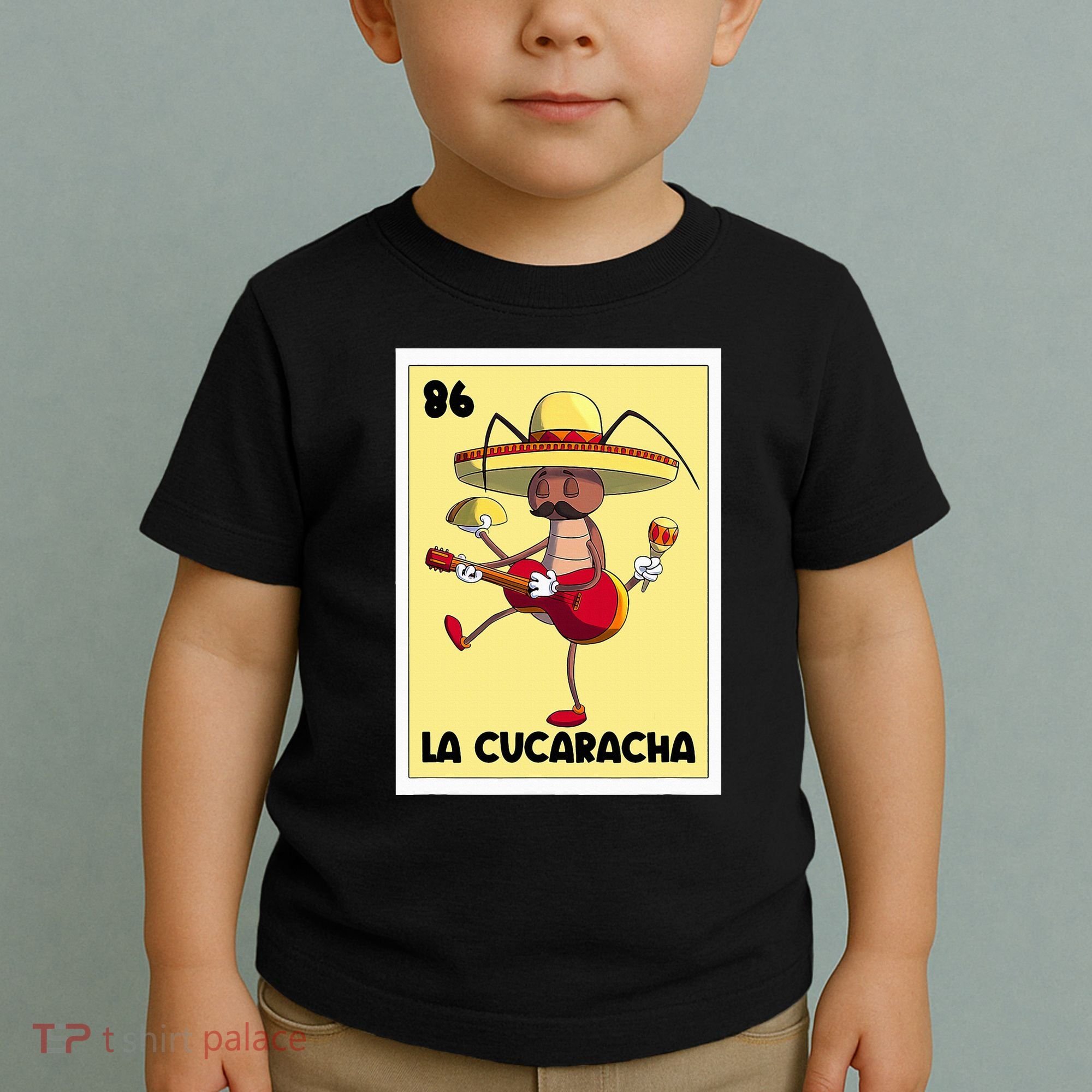 La Cucaracha Mexican Bingo Card Cockroach With Taco & Beer Toddler T-Shirt