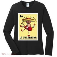 La Cucaracha Mexican Bingo Card Cockroach With Taco & Beer Women's Long Sleeve Shirt thumb 0
