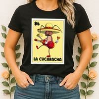 La Cucaracha Mexican Bingo Card Cockroach With Taco & Beer Women's T-Shirt thumb 2