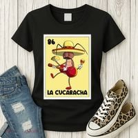 La Cucaracha Mexican Bingo Card Cockroach With Taco & Beer Women's T-Shirt thumb 3