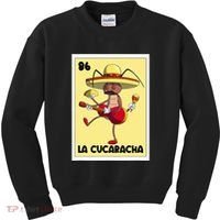 La Cucaracha Mexican Bingo Card Cockroach With Taco & Beer Kids Sweatshirt thumb 0