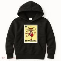 La Cucaracha Mexican Bingo Card Cockroach With Taco & Beer Kids Hoodie thumb 0