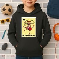 La Cucaracha Mexican Bingo Card Cockroach With Taco & Beer Kids Hoodie thumb 2
