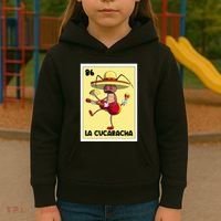 La Cucaracha Mexican Bingo Card Cockroach With Taco & Beer Kids Hoodie thumb 3