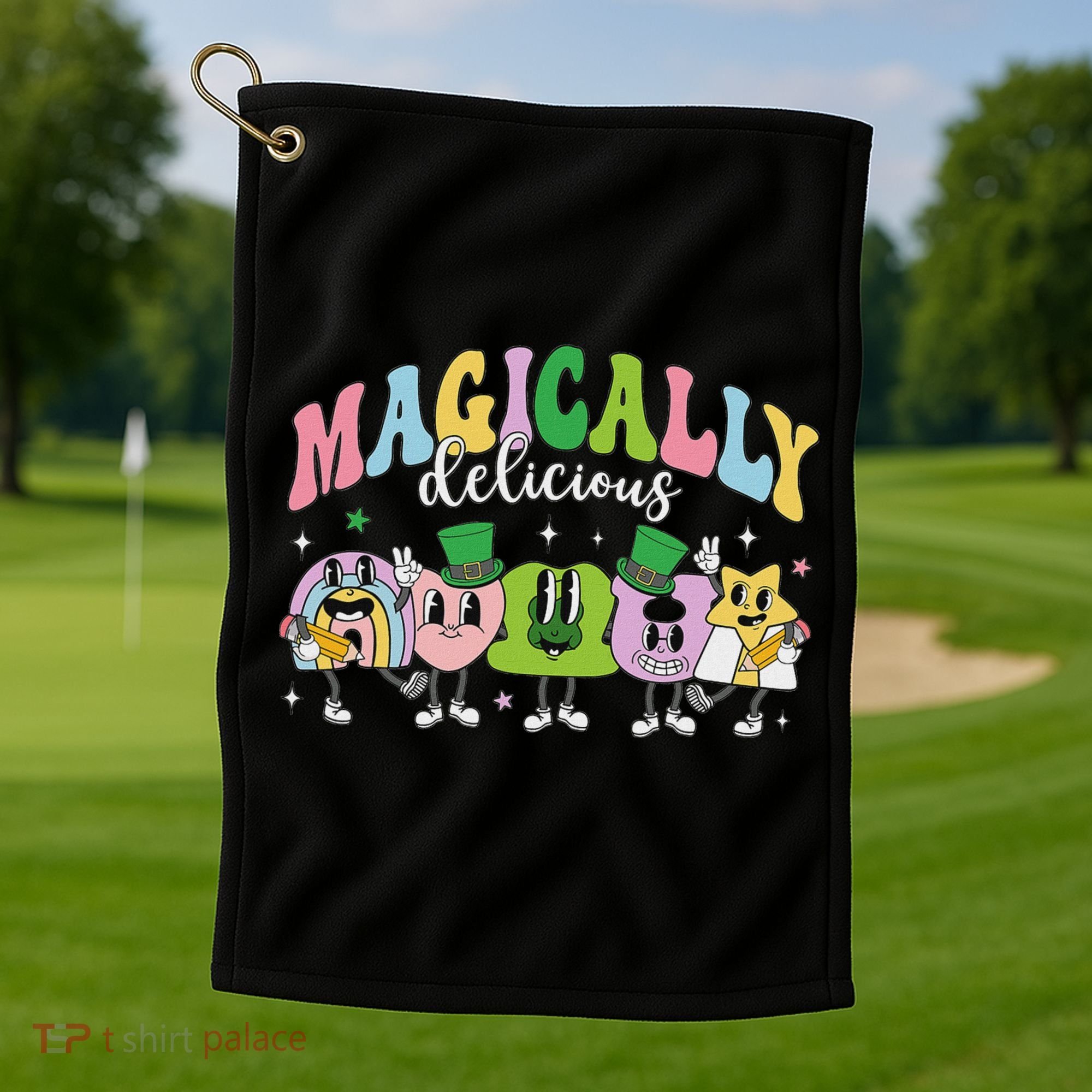 Lucky Cereal Marshmallow Shapes Magically Charms Delicious Golf Towel