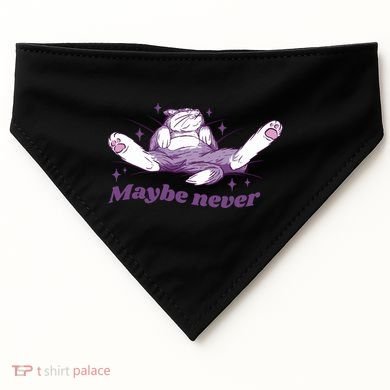 Lazy Cat Maybe Never Funny USA-Made Doggie Bandana
