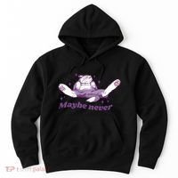 Lazy Cat Maybe Never Funny Hoodie thumb 0