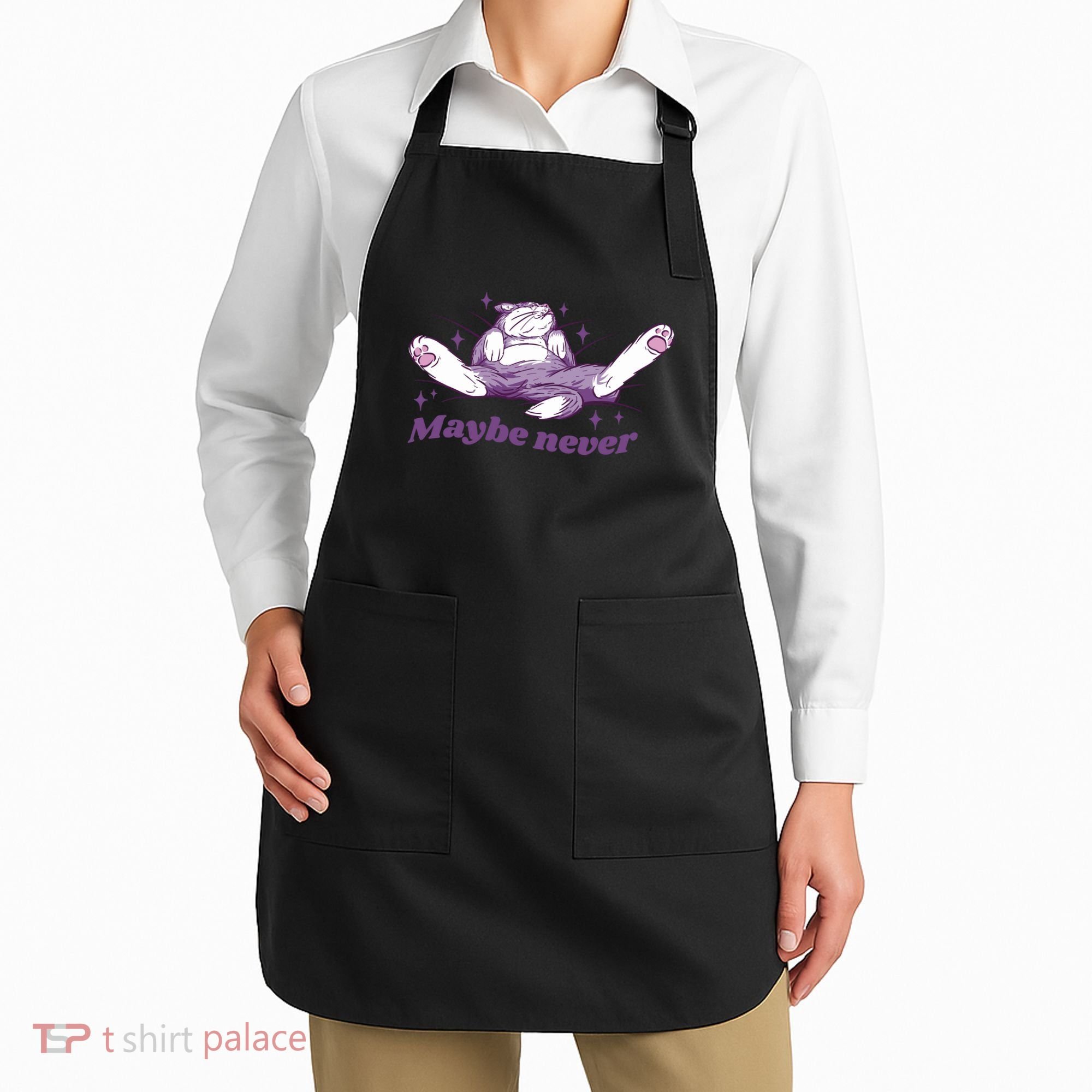 Lazy Cat Maybe Never Funny Apron