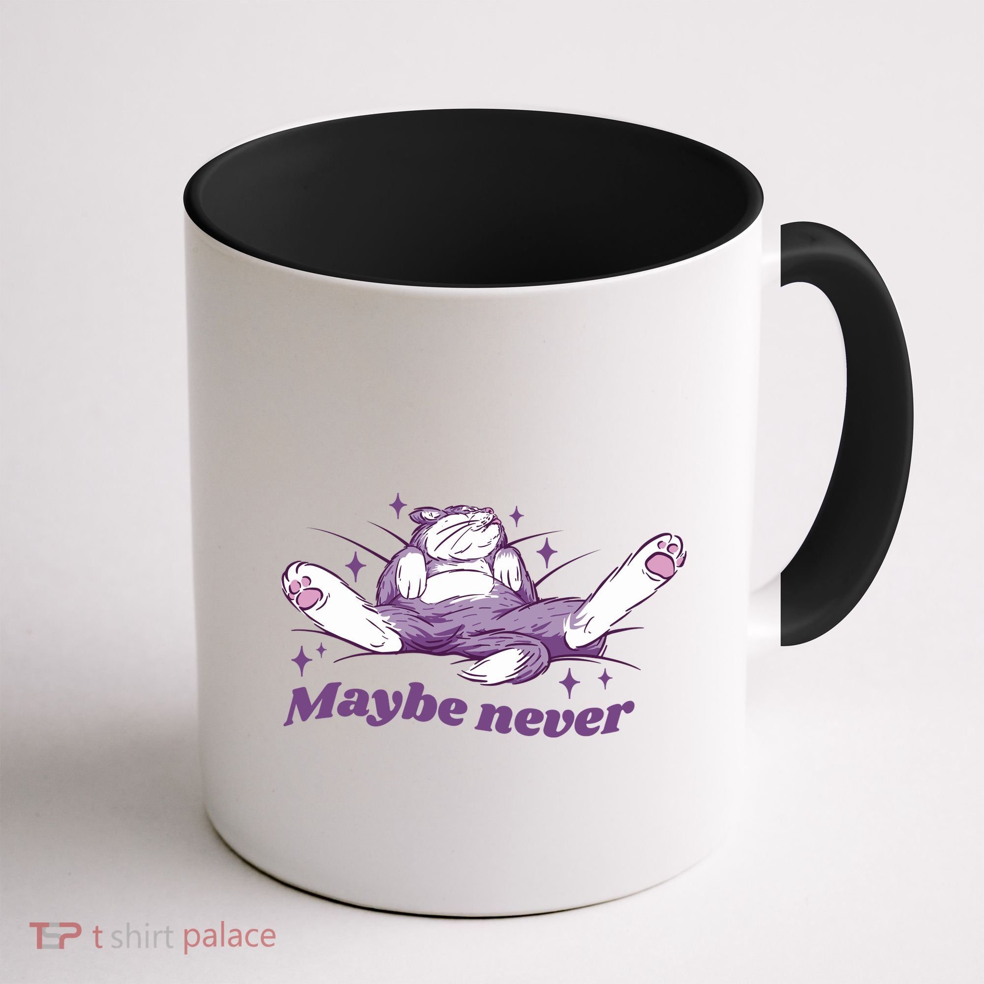 Lazy Cat Maybe Never Funny Coffee Mug