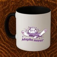Lazy Cat Maybe Never Funny Coffee Mug thumb 2