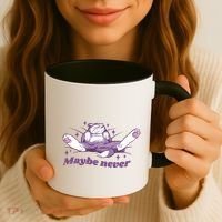 Lazy Cat Maybe Never Funny Coffee Mug thumb 3