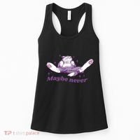 Lazy Cat Maybe Never Funny Women's Tank Top thumb 0