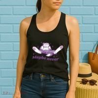 Lazy Cat Maybe Never Funny Women's Tank Top thumb 2