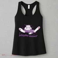 Lazy Cat Maybe Never Funny Women's Tank Top thumb 3