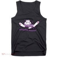 Lazy Cat Maybe Never Funny Tank Top thumb 0