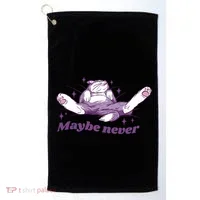 Lazy Cat Maybe Never Funny Golf Towel thumb 0