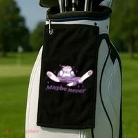 Lazy Cat Maybe Never Funny Golf Towel thumb 2
