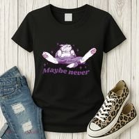 Lazy Cat Maybe Never Funny Women's T-Shirt thumb 3