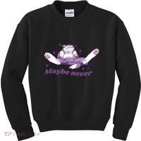 Lazy Cat Maybe Never Funny Kids Sweatshirt thumb 0