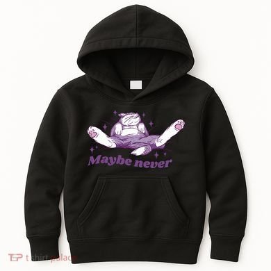 Lazy Cat Maybe Never Funny Kids Hoodie