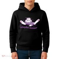 Lazy Cat Maybe Never Funny Kids Hoodie thumb 4