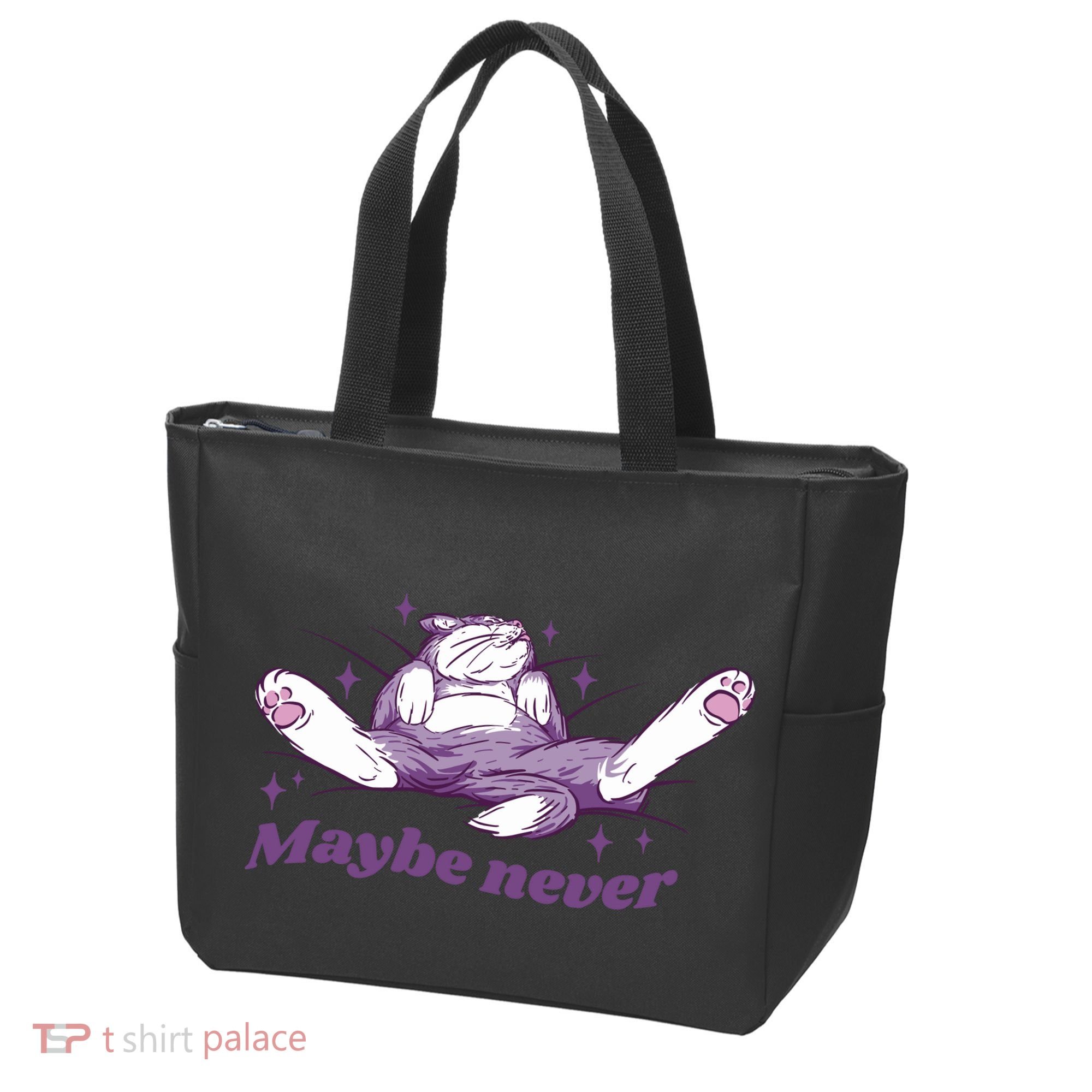 Lazy Cat Maybe Never Funny Tote Bag