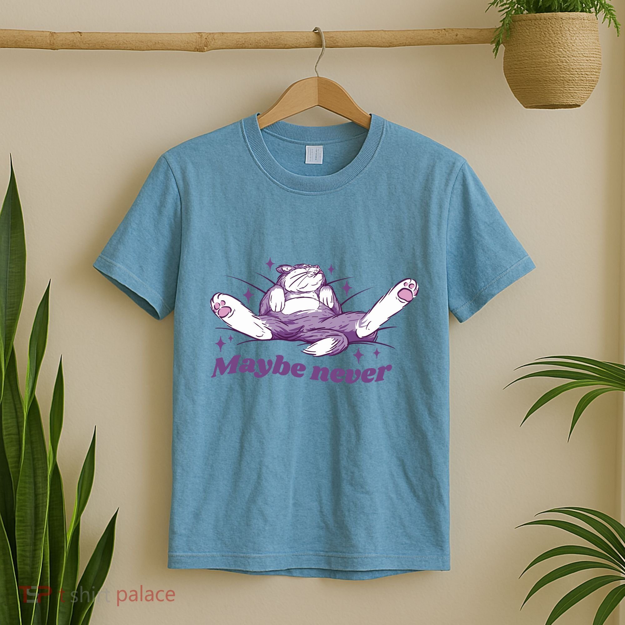 Lazy Cat Maybe Never Funny T-Shirt
