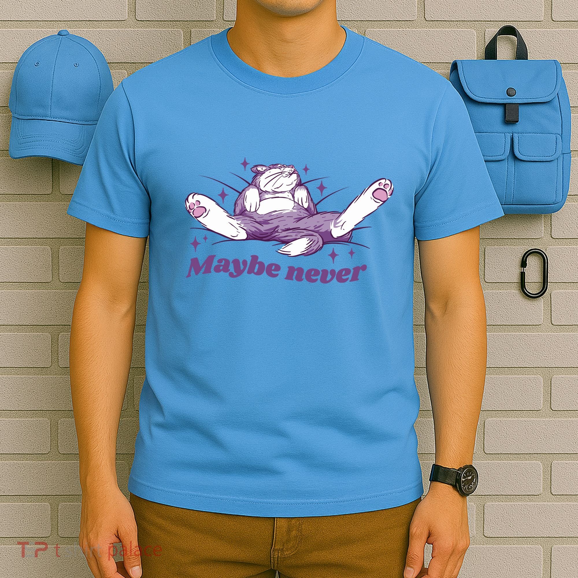 Lazy Cat Maybe Never Funny T-Shirt