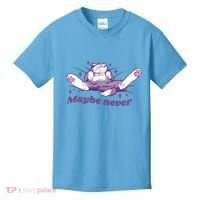 Lazy Cat Maybe Never Funny Kids T-Shirt thumb 0