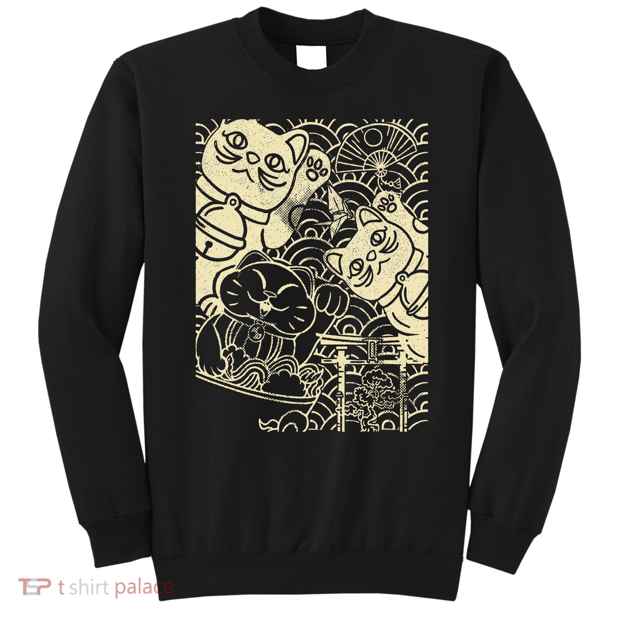 Lucky Cat Maneki Neko Japanese Good Luck Japan Life Sweatshirt
