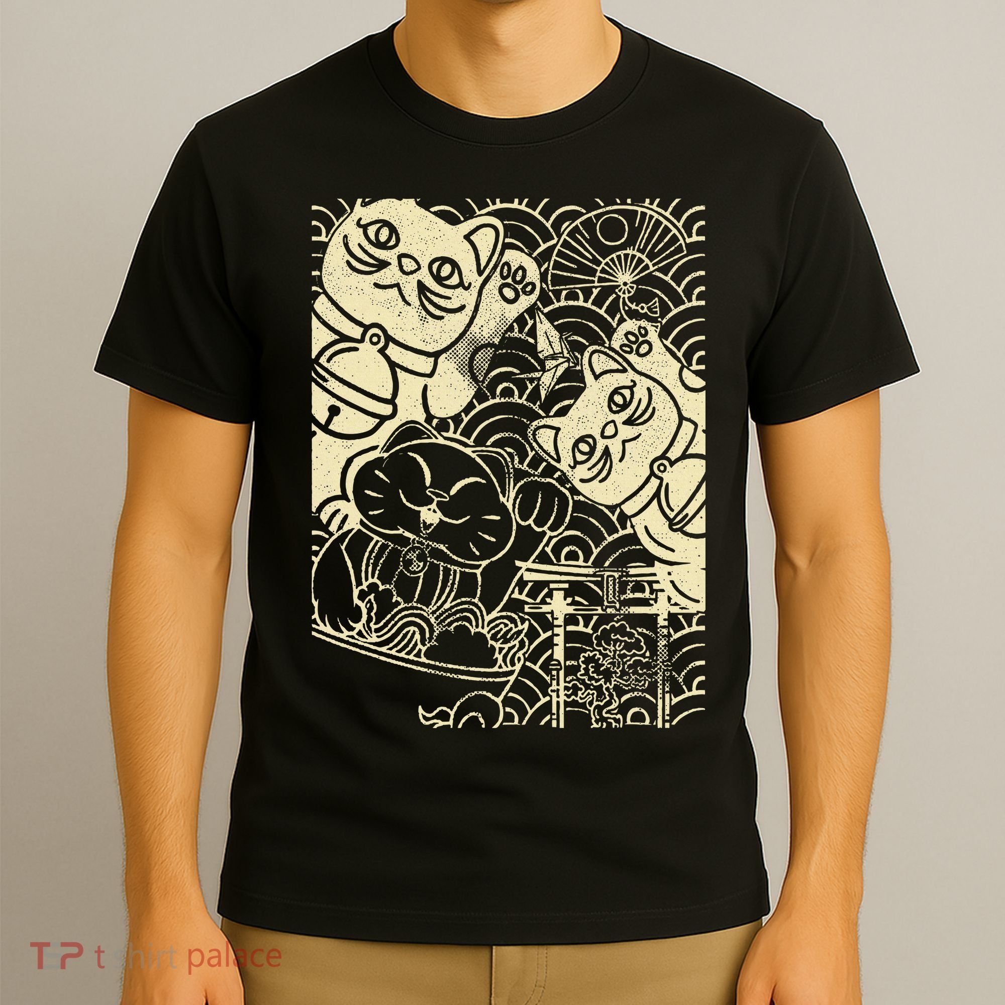 Lucky Cat Maneki Neko Japanese Good Luck Japan Life T-Shirt