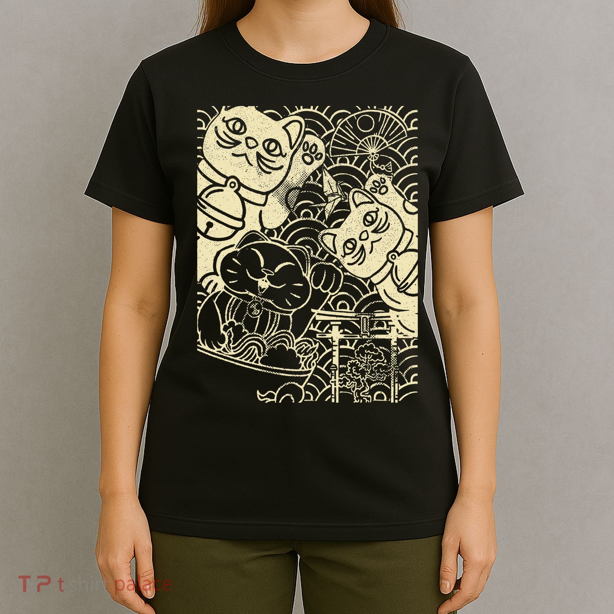 Lucky Cat Maneki Neko Japanese Good Luck Japan Life T-Shirt