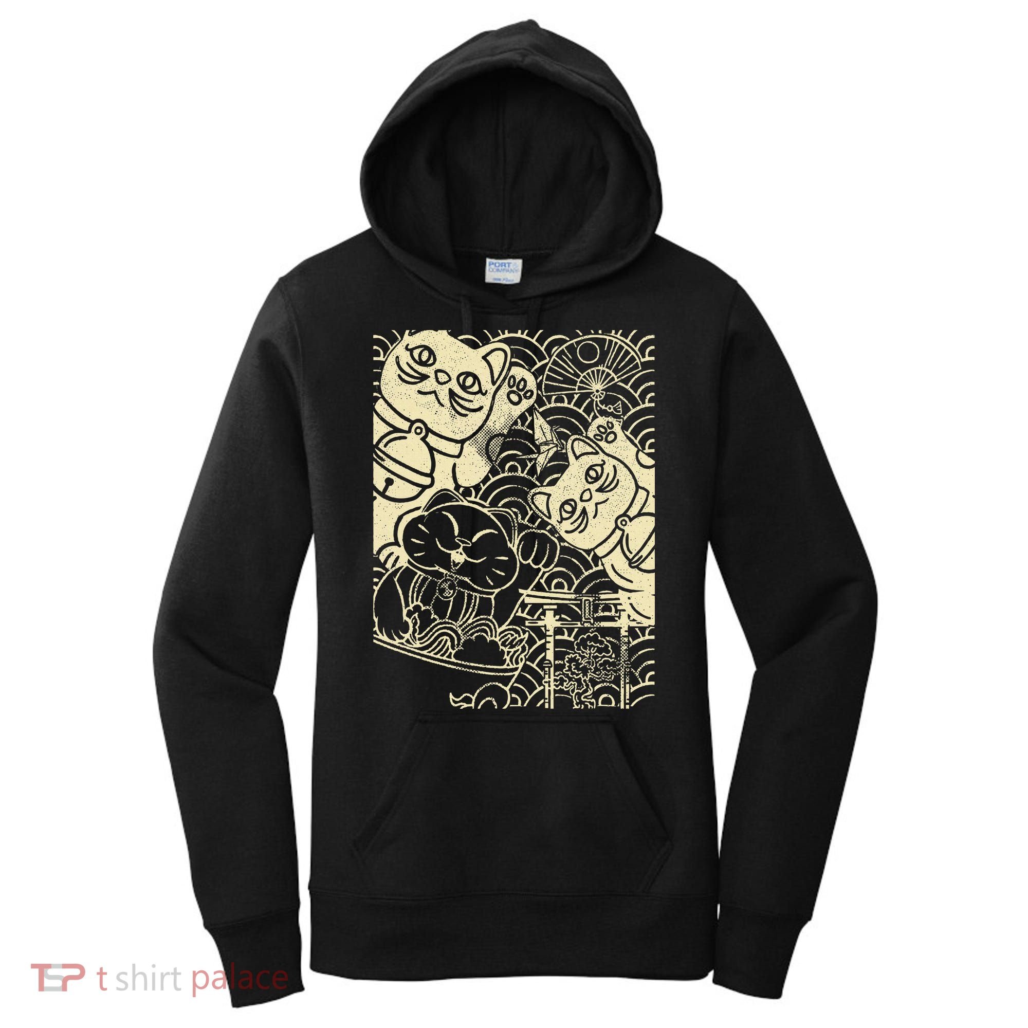 Lucky Cat Maneki Neko Japanese Good Luck Japan Life Women's Hoodie