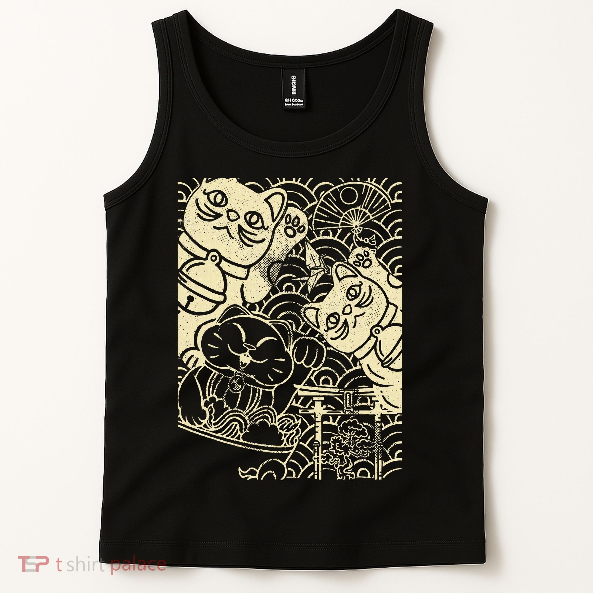 Lucky Cat Maneki Neko Japanese Good Luck Japan Life Tank Top