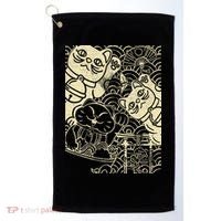 Lucky Cat Maneki Neko Japanese Good Luck Japan Life Golf Towel thumb 0