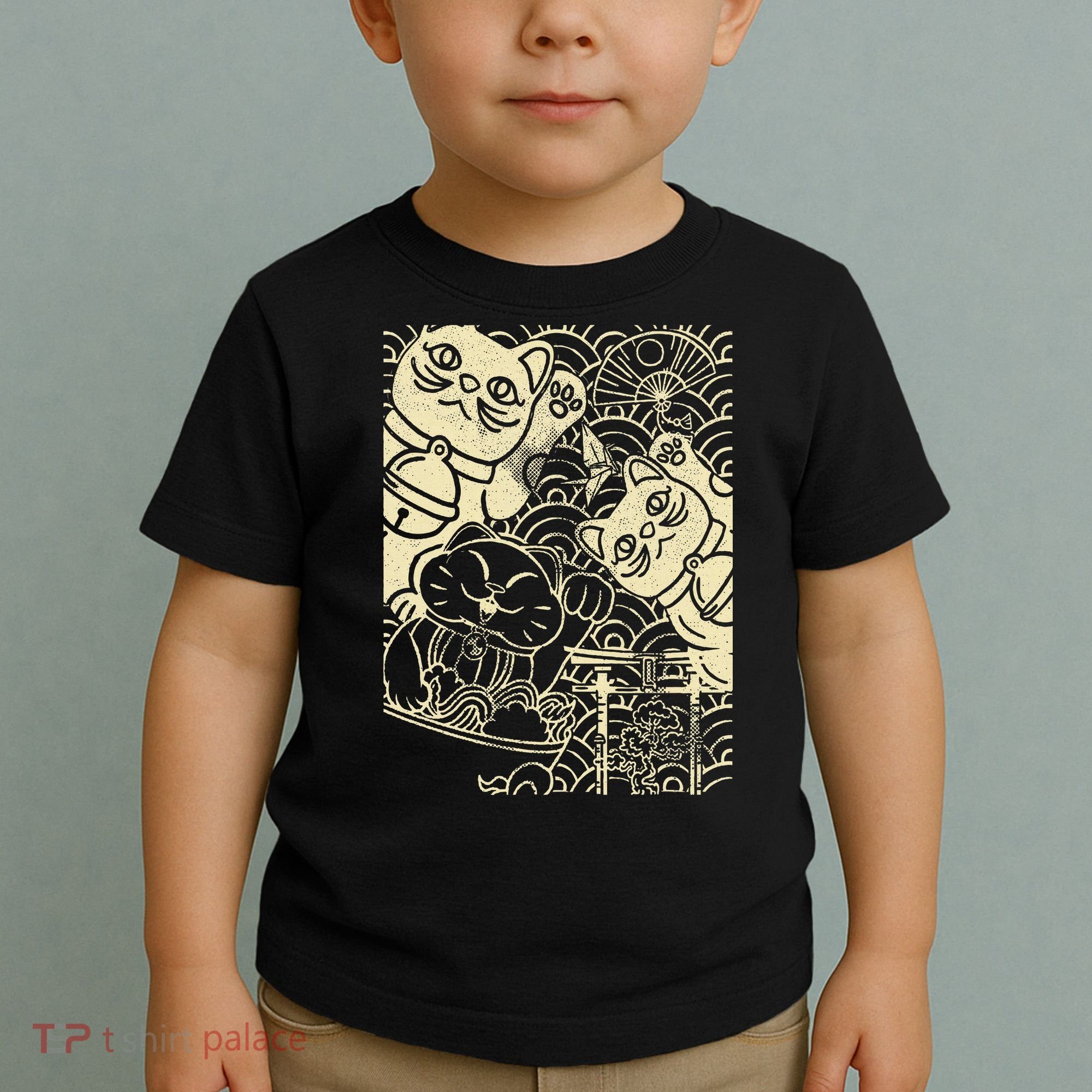 Lucky Cat Maneki Neko Japanese Good Luck Japan Life Toddler T-Shirt