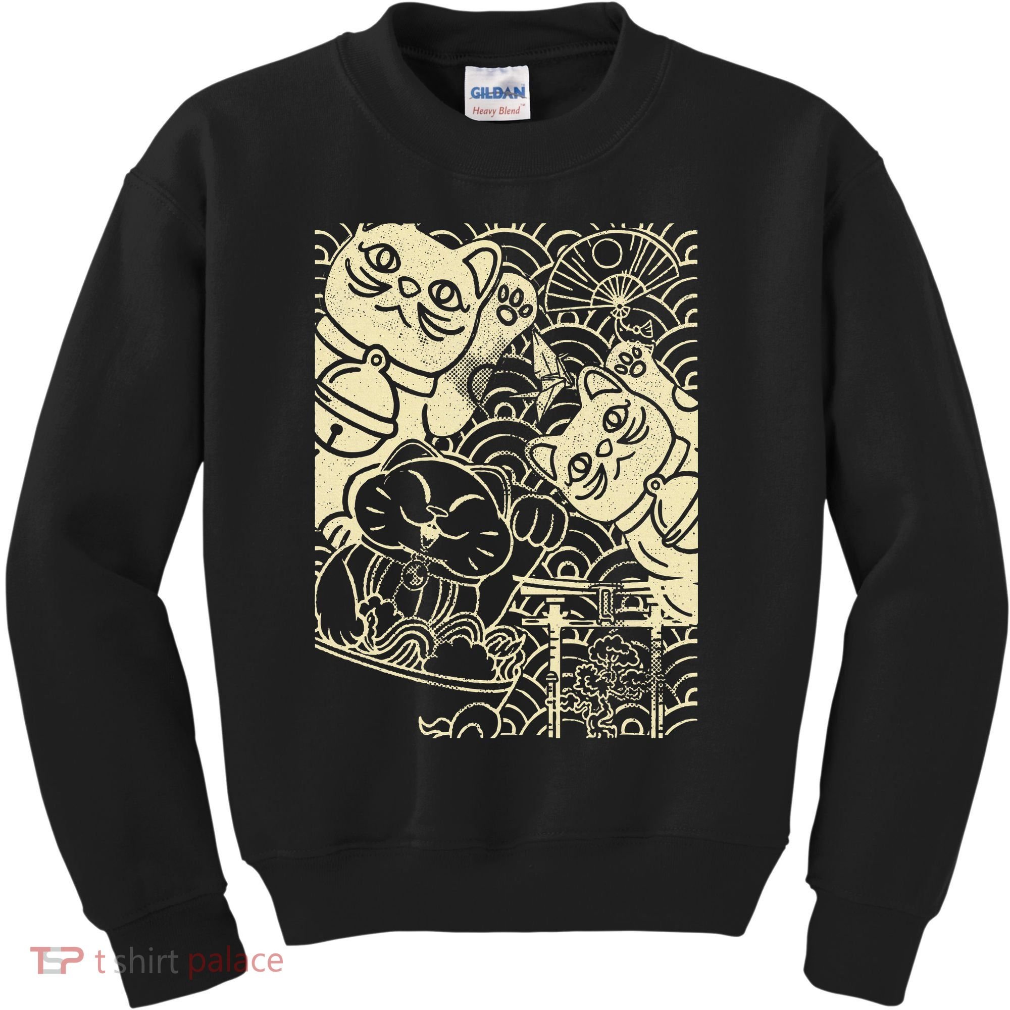 Lucky Cat Maneki Neko Japanese Good Luck Japan Life Kids Sweatshirt